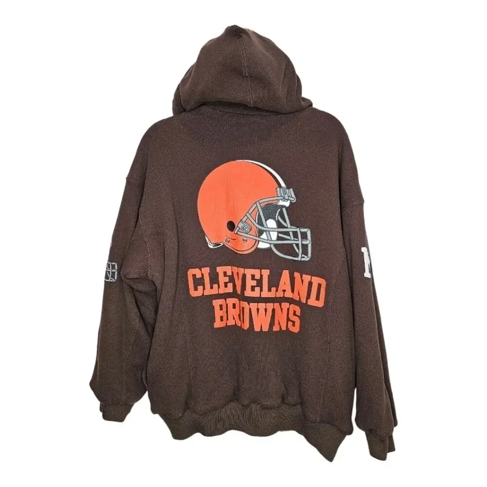 NFL Cleveland Browns Reversible Zip-Up Hooded Heavyweight Sweatshirt Jacket Sm